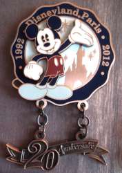 4386 - Disneyland Paris 20th Anniversary - Mickey Mouse Dangle - Disneyland Resort Paris
