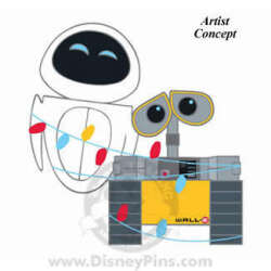 28867 - Christmas 2008 - Wall-E and Eve Holiday Jumbo with Lights - Disney Studio Store Hollywood / Soda Fountain alternate image