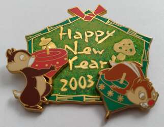 31086 - New Year's Eve/Day - Happy New Year 2003 - Chip & Dale - Disney Licensed