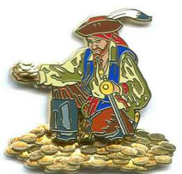 47002 - Pirates of the Caribbean - Legend of the Golden Pins - Pirate with Gold Coins - Disneyland Resort alternate image