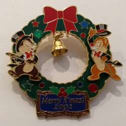 31275 - Christmas 2001 - Merry X'Mas Wreath - Chip & Dale - Disney Licensed