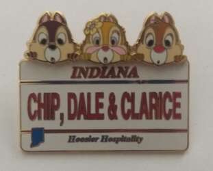 32585 - Across America License Plate Series - Indiana - Chip, Dale and Clarice - Hoosier Hospitality - Disney Store Japan