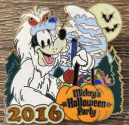 36483 - Mickey's Halloween Party 2016 4 Pin Booster Set - Goofy as Matterhorn Yeti - Disneyland Resort