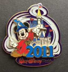 26561 - 2011 Dated Year Pins - WDW - 2011 Dated - Cinderella Castle - Sorcerer Mickey - Walt Disney World