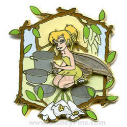 42467 - Disney Fairy Nature Series - Tinker Bell With Lilies in a Branch and Leaf Frame