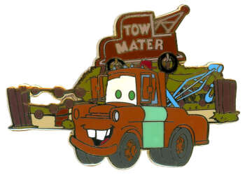 Tow Mater in front of his Junk Yard