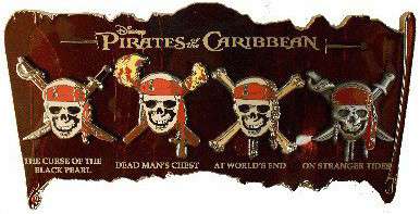 30075 - Pirates of the Caribbean - Four Skull Pin - Disney Studio Store Hollywood / Soda Fountain