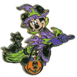 49510 - Halloween 2011 - Minnie Mouse dressed as a Witch, riding a broom with Figaro