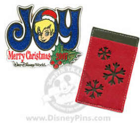 52390 - Merry Christmas 2007 Gift Card Holder Collection - Joy - Tinker Bell Pin & Felt Backer - Walt Disney World