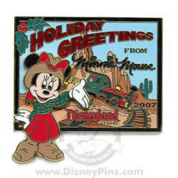 55913 - Holiday Greetings Postcard 2007 - Minnie Mouse - Disneyland Resort