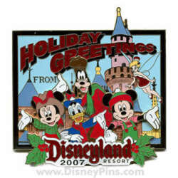 55917 - Holiday Greetings Postcard 2007 - Mickey, Minnie, Goofy, Donald and Tinker Bell - Disneyland Resort alternate image