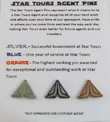 38099 - Star Tours - Blue Cast Member "Agent" Award Pin alternate image