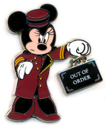 Bellhop Minnie with out of order sign