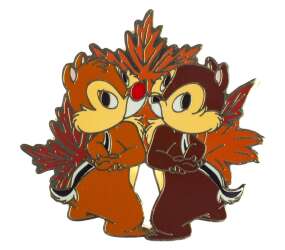 Chip and Dale with autumn leaves