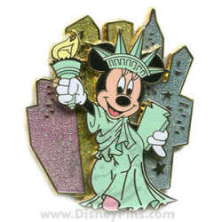 6475 - World Of Disney (NYC) - Minnie - Statue of Liberty Pin on Pin - Disney Store US