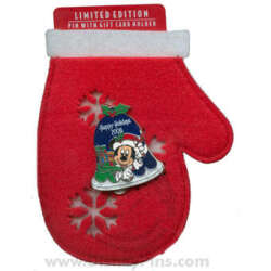 68597 - Happy Holidays 2008: Bells on Mitten Gift Card Backers Collection - Mickey - Walt Disney World