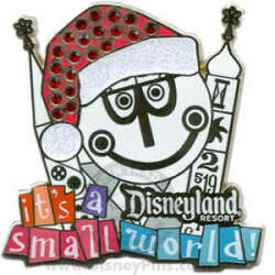 68947 - it's a small world holiday - it's a small world Holiday  - Jeweled Clock Face with Santa Hat - Disneyland Resort