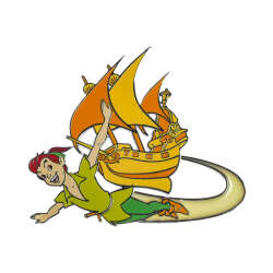 Flying Peter Pan and The Jolly Roger Ship