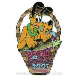 73372 - Easter 2007 - Pluto in basket - Disneyland Resort