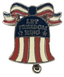 78573 - 9/11 Anniversary Commemorative Pins - Let Freedom Ring - US Flag Bell - Disney Store US
