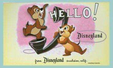 79243 - Dateline: Disneyland 1955 - Art Corner Postcard Collection - Chip and Dale with Telephone (Hello from Disneyland!) - Disneyland Resort alternate image