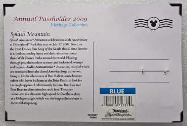 80715 - Annual Passholder 2009 Heritage Collection - Splash Mountain - Br'er Rabbit & Walt Disney - Disneyland Resort alternate image