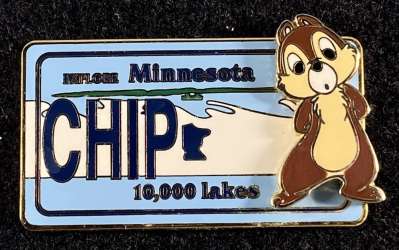 80843 - Across America License Plate Series - Minnesota - Chip - 10,000 Lakes - Disney Store Japan