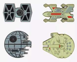84138 - Star Wars - Tie Fighter & Rebel X-Wing Pin Set - Disney Licensed alternate image
