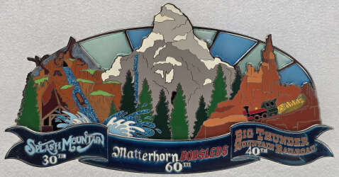 Splash Mountain 30th Anniversary - Matterhorn Bobsleds 60th - Big Thunder Mountain Railroad 40th Anniversary - Jumbo - Stained Glass
