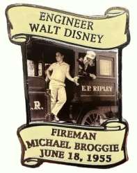 88566 - Walt Disney - Engineer - Steam Train - Fireman Michael Broggie - June 18, 1955 - Tan - Disneyland Resort alternate image