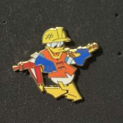 Donald as Construction Worker with Hot Dog