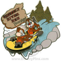 9277 - Mickey's Pin Odyssey 2008 - Chip and Dale on Grizzly River Run - Disneyland Resort