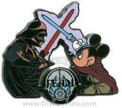 9282 - Mickey's Pin Odyssey 2008 - Darth Vader and Jedi Mickey Jedi/Sith Spinner - Disneyland Resort