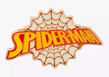 93136 - BoxLunch Exclusive - Spider-Man - Web Logo Enamel Pin - Disney Licensed