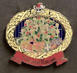 93323 - Haunted Mansion Holiday Stained Glass Windows - Christmas Tree - Disneyland Resort