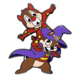 94043 - Pink A La Mode (PALM) Exclusives - Chip and Dale Halloween - Witch hat, devil horns - Disney Licensed