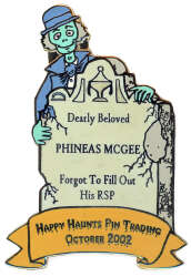95937 - Fantasy pin - Happy Haiunts Tombstone Phineas McGee - Fantasy Unlicensed