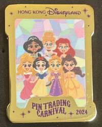 96181 - Pin Trading Carnival 2024 - Princesses Gold Card - Hong Kong Disneyland
