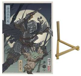 96861 - Star Wars Celebration Japan 2025: TAKUMI Badge Art Pin and Easel - Mandalorian and Grogu - Disney Licensed alternate image