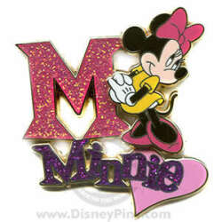 Glitter Monogram Letter M Minnie