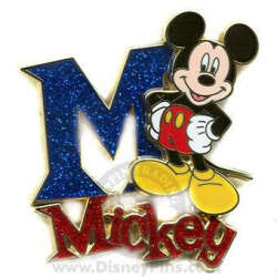 Glitter Monogram Letter M Mickey