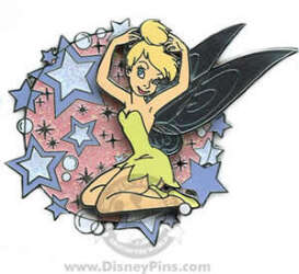 98136 - Tinker Bell - Tinker Bell - Kneeling and Adjusting Hair - Stars.  Pink Sparkle