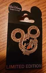 98187 - Fire Breathing Dragons - Mickey Icons - Hong Kong Project Team - Red on Gold - Walt Disney Imagineering alternate image