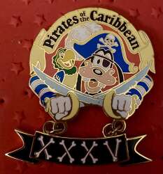 98258 - Pirates of the Caribbean - 35th Anniversary Pirate Goofy Dangle - Disneyland Resort