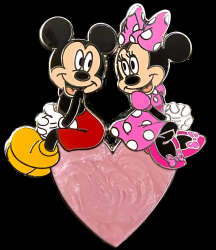 98327 - Valentine's Day - Mickey and Minnie sitting on heart - Disneyland Resort Paris