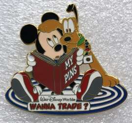 98801 - Wanna Trade? - Mickey & Pluto - Pin Book - Walt Disney World