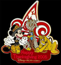 98964 - Thanksgiving - MGM Happy Thanksgiving 2005 - Mickey & Pluto with Turkey - Walt Disney World