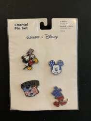 99638 - Old Navy x Disney - USA Mickey 4 pin set - Disney Licensed alternate image