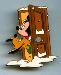 99717 - Unknown Series - Mickey Mouse & Pluto - Watching Snow Fall at Door - Disney Auctions