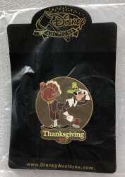 Pilgrim Goofy Holding an Axe with a Turkey